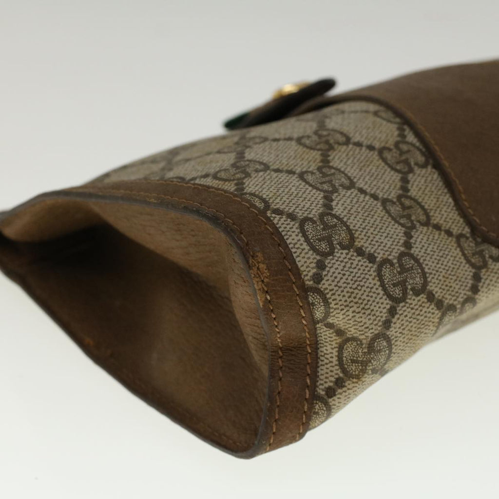 GUCCI GG Supreme Web Sherry Line Clutch Bag Beige Red Green 89 01 032 56612