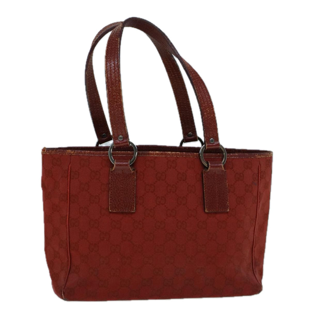 GUCCI GG Canvas Hand Bag Red 113019 56624
