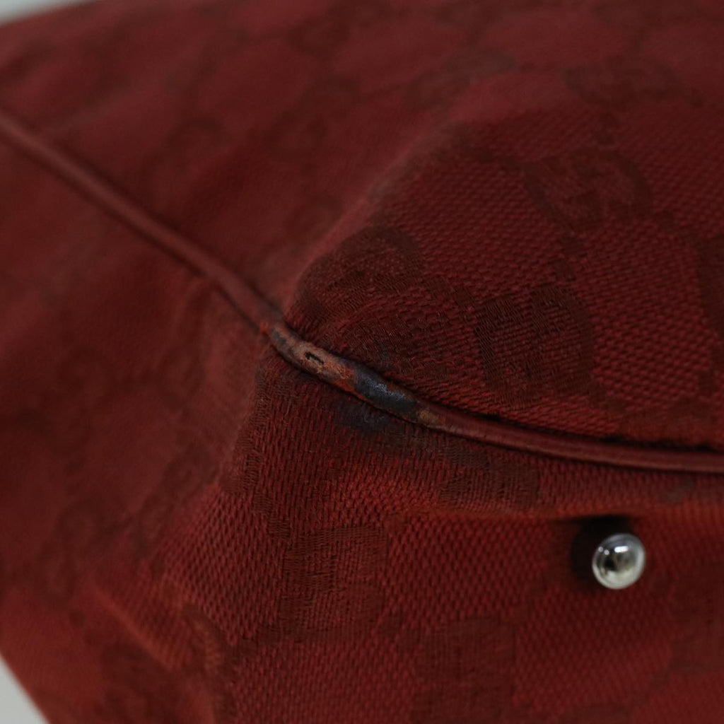 GUCCI GG Canvas Hand Bag Red 113019 56624