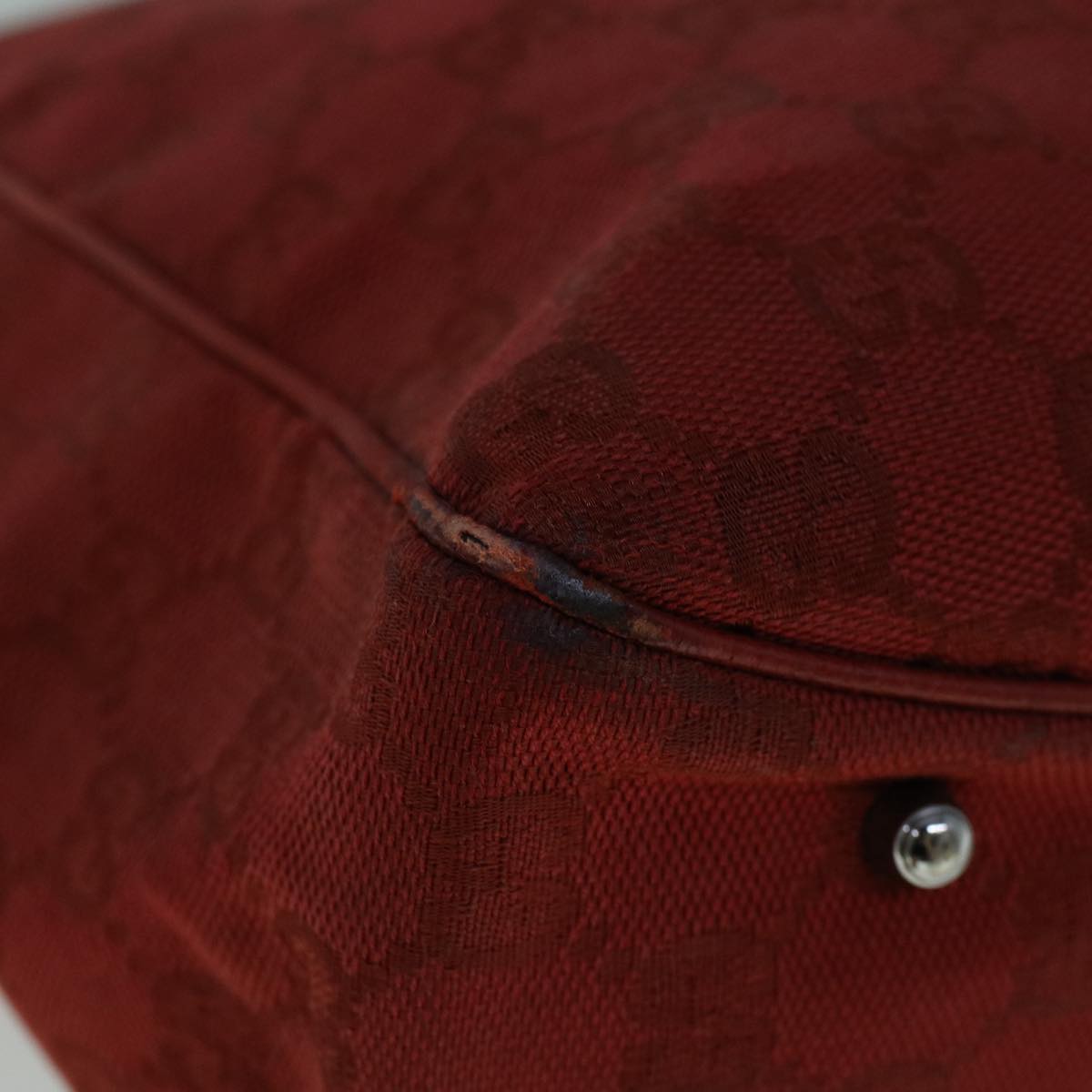 GUCCI GG Canvas Hand Bag Red 113019 56624