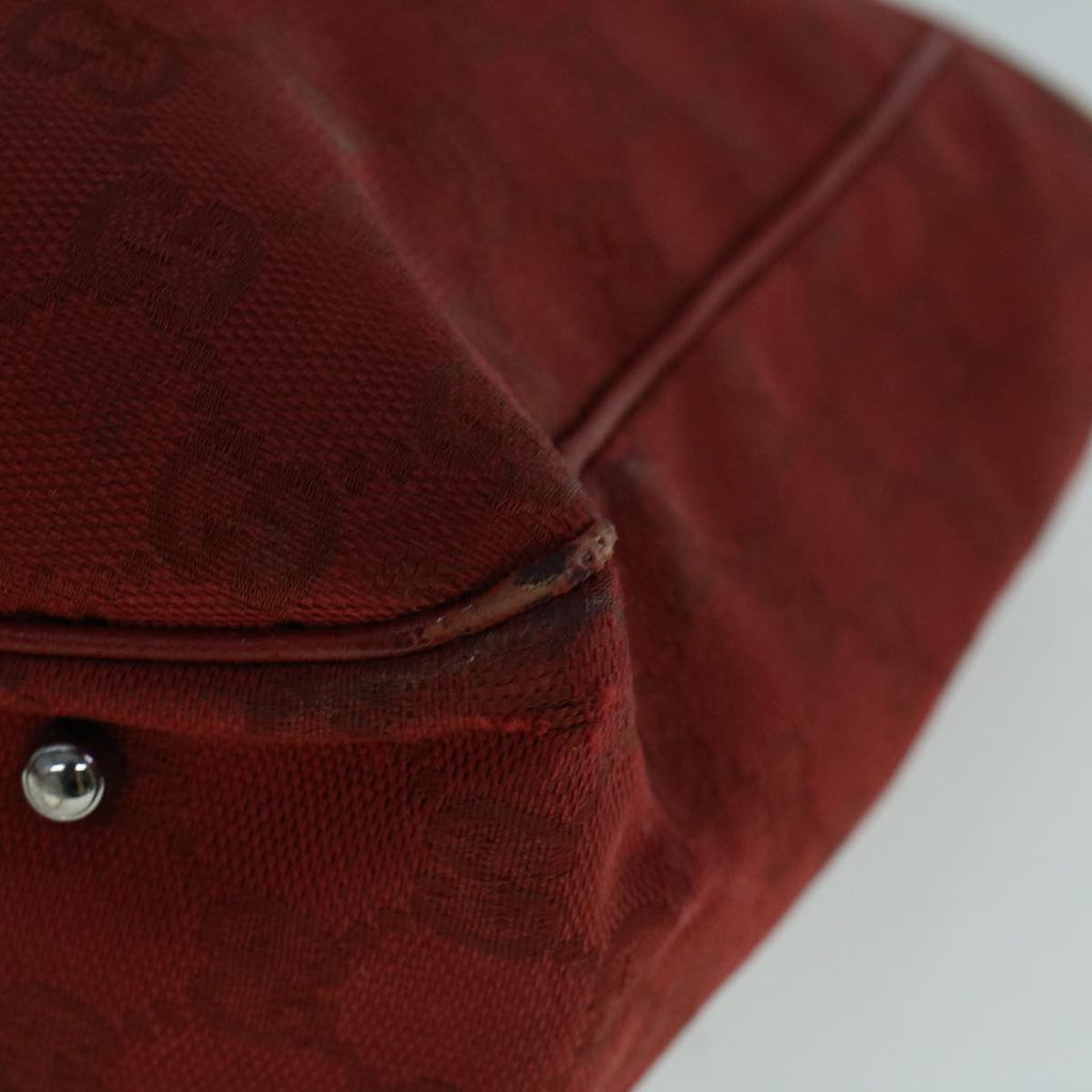 GUCCI GG Canvas Hand Bag Red 113019 56624