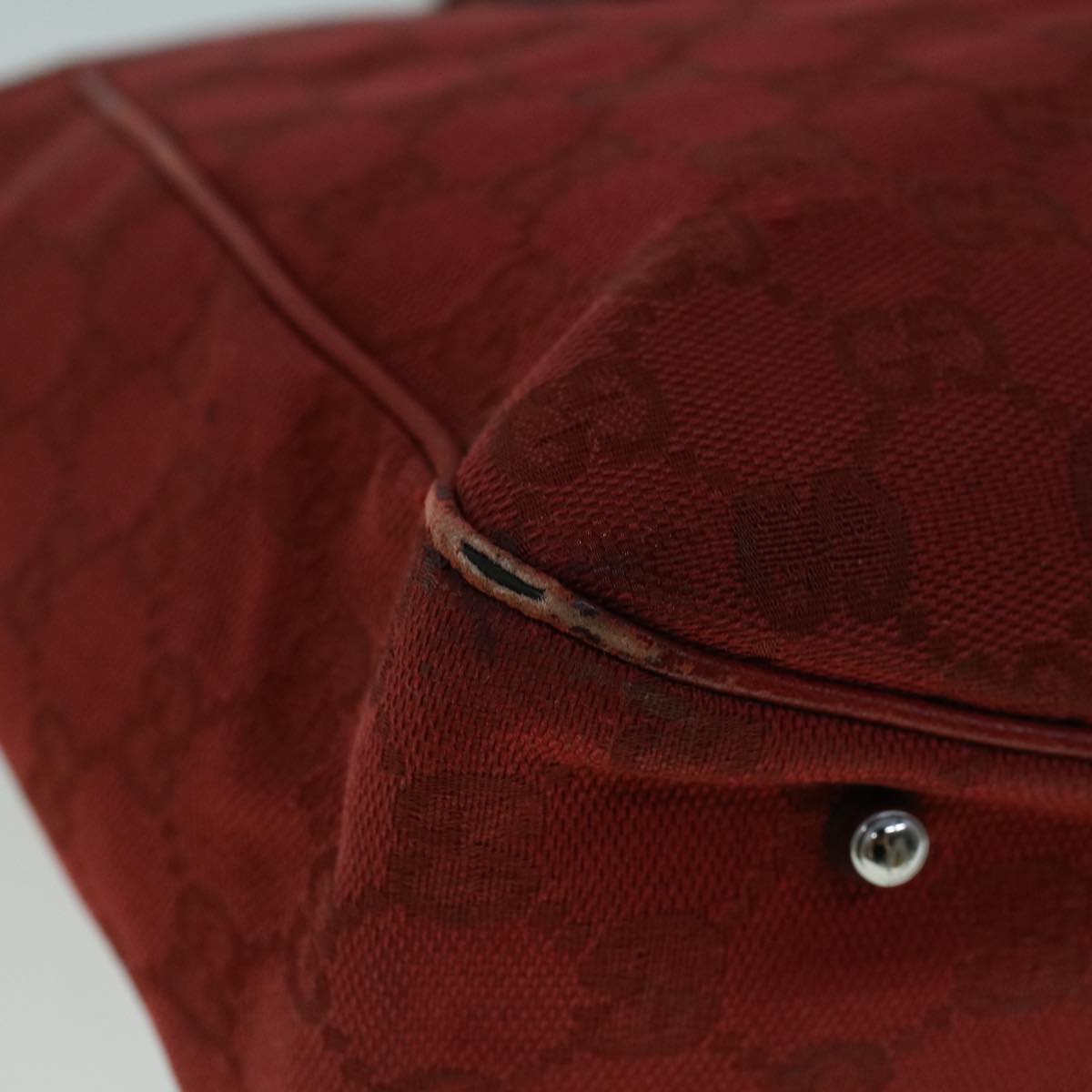 GUCCI GG Canvas Hand Bag Red 113019 56624