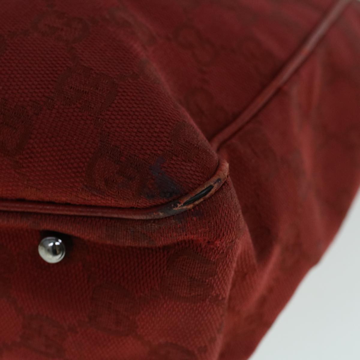 GUCCI GG Canvas Hand Bag Red 113019 56624