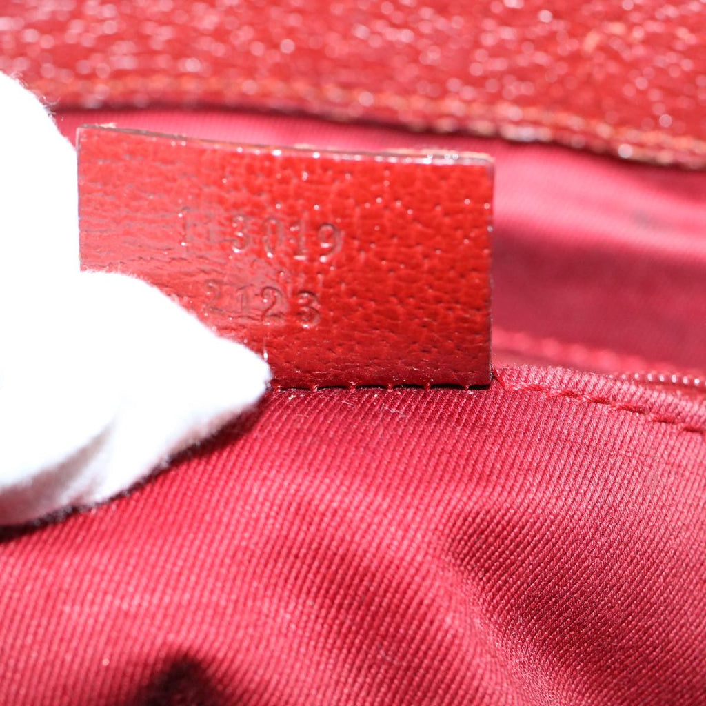 GUCCI GG Canvas Hand Bag Red 113019 56624