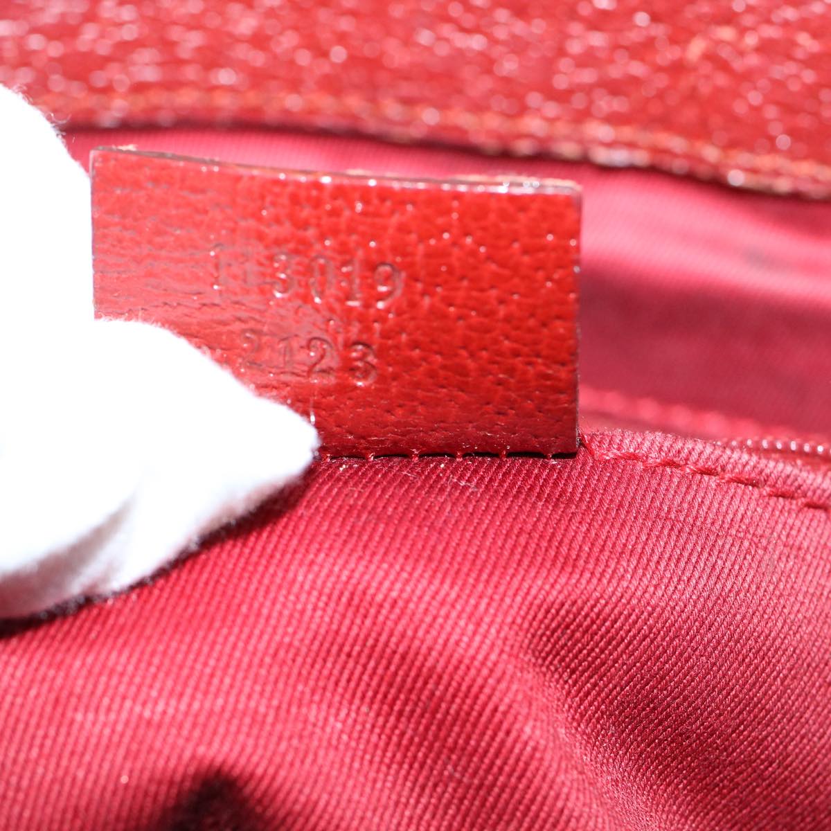 GUCCI GG Canvas Hand Bag Red 113019 56624