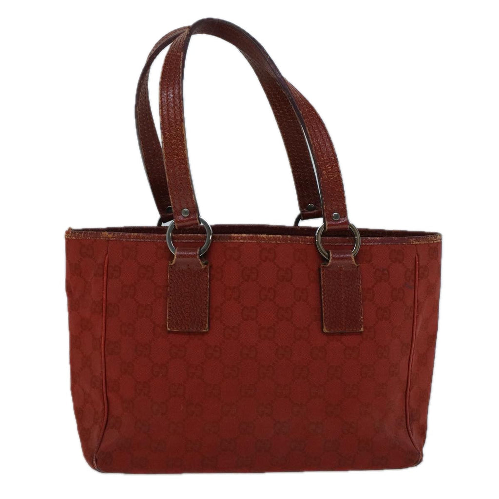 GUCCI GG Canvas Hand Bag Red 113019 56624