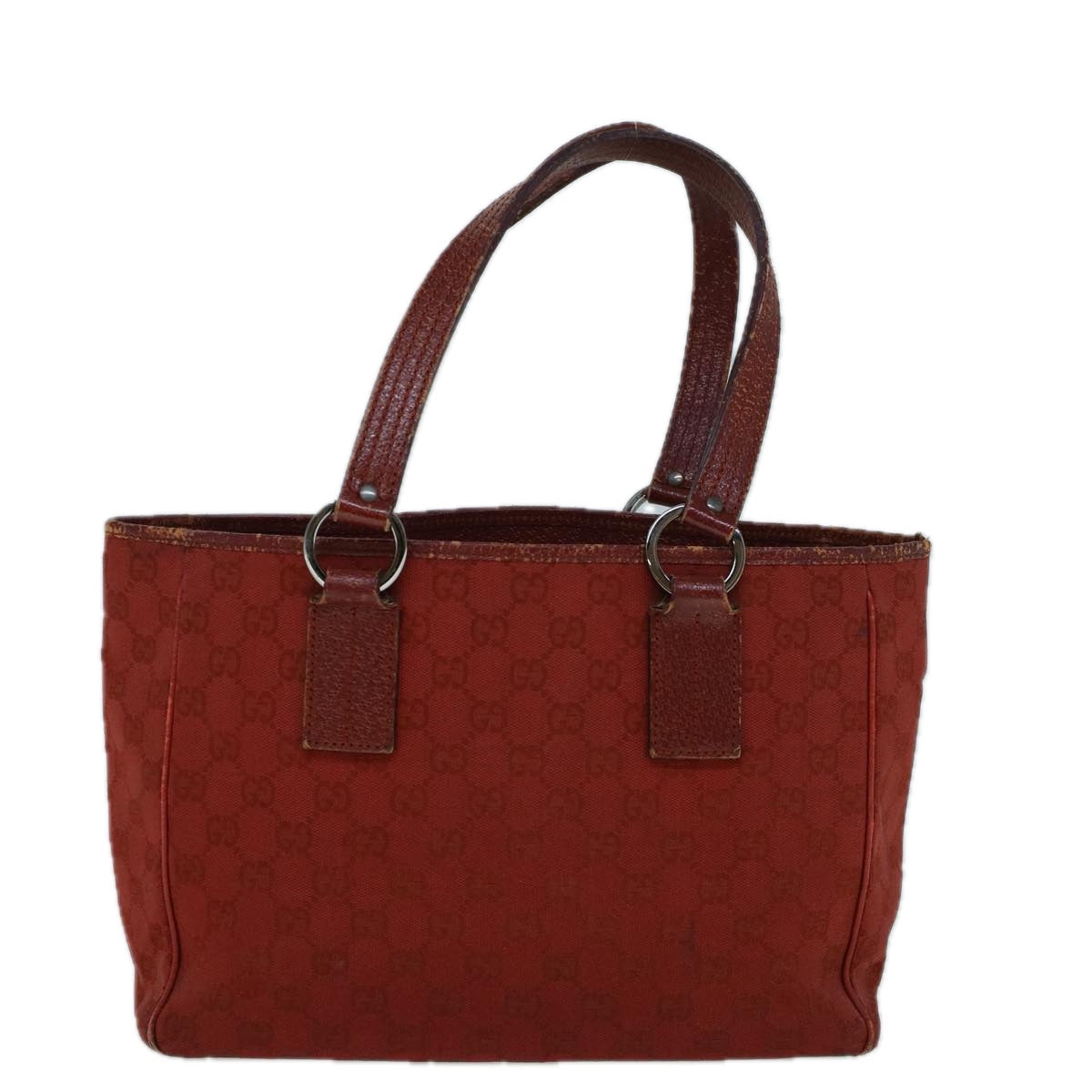 GUCCI GG Canvas Hand Bag Red 113019 56624