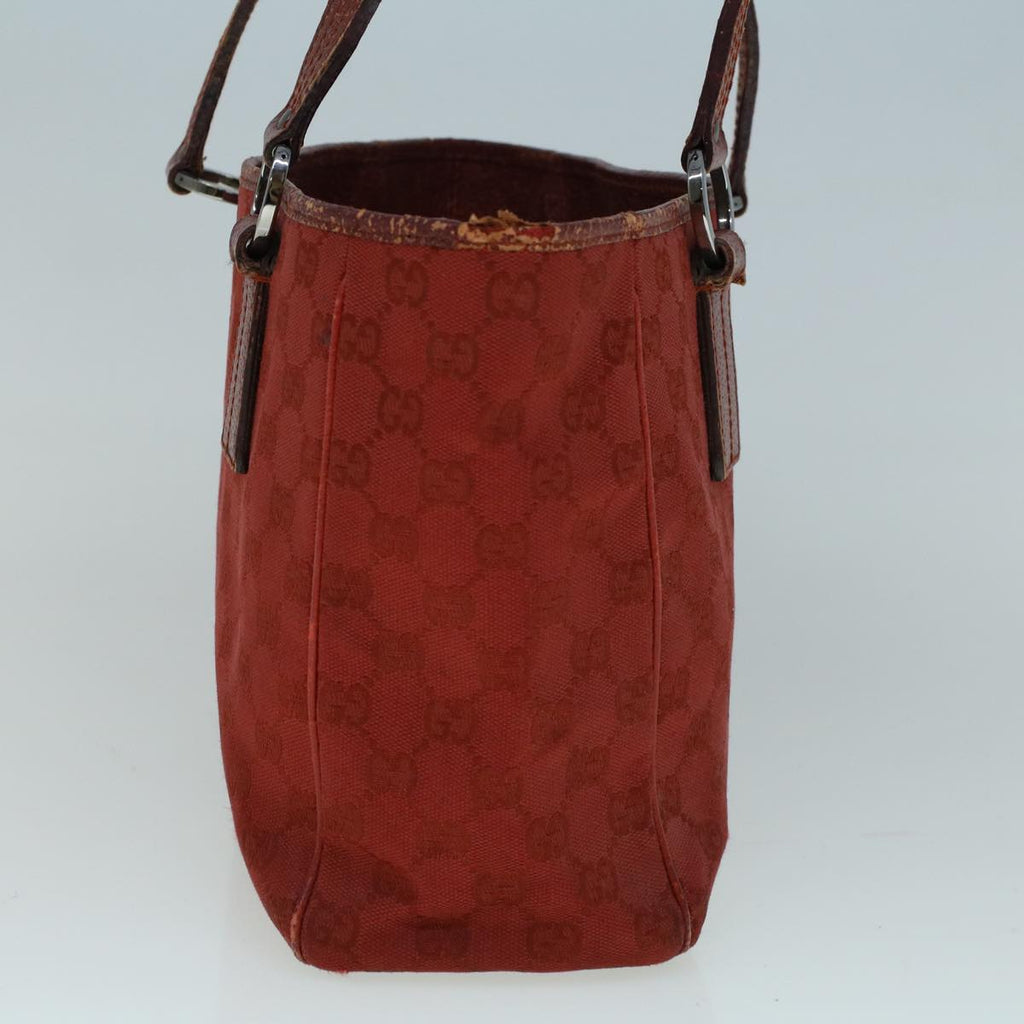 GUCCI GG Canvas Hand Bag Red 113019 56624