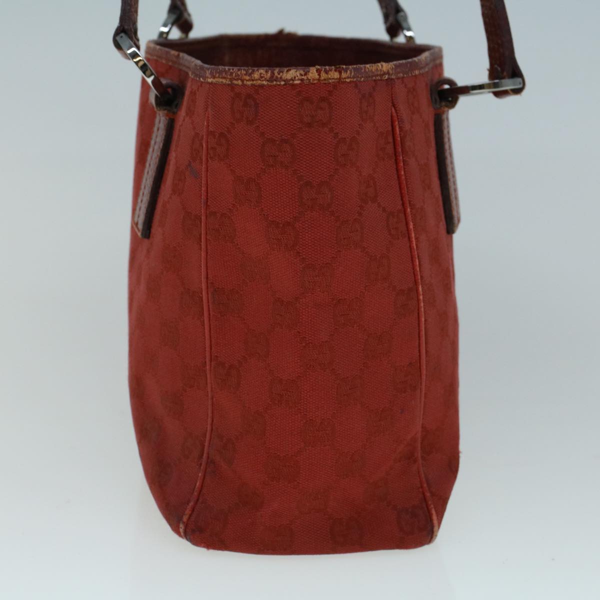 GUCCI GG Canvas Hand Bag Red 113019 56624