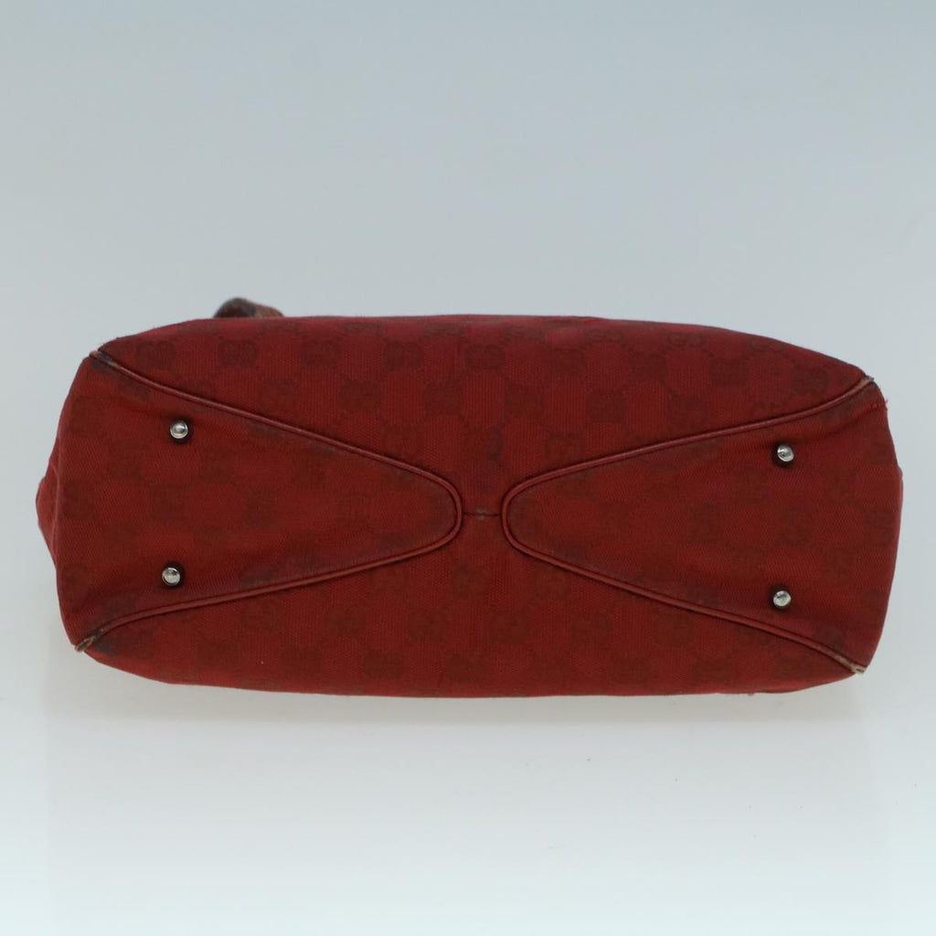 GUCCI GG Canvas Hand Bag Red 113019 56624