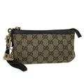 GUCCI GG Canvas Web Sherry Line Pouch Beige Green Red 152507 56636