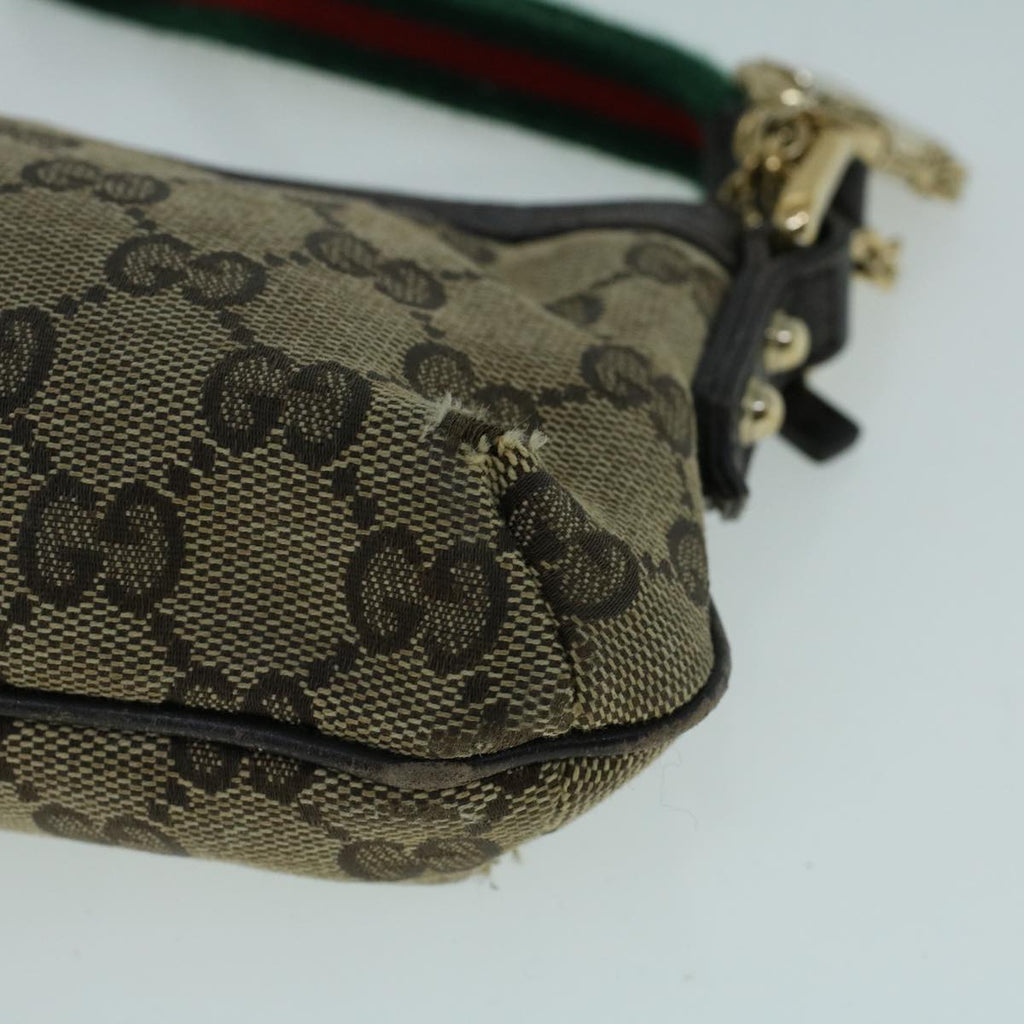 GUCCI GG Canvas Web Sherry Line Pouch Beige Green Red 152507 56636