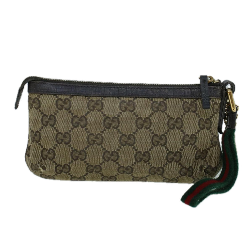 GUCCI GG Canvas Web Sherry Line Pouch Beige Green Red 152507 56636