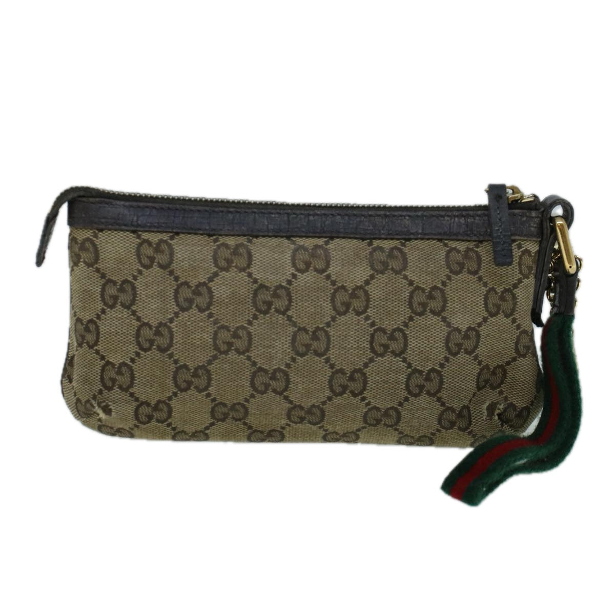 GUCCI GG Canvas Web Sherry Line Pouch Beige Green Red 152507 56636