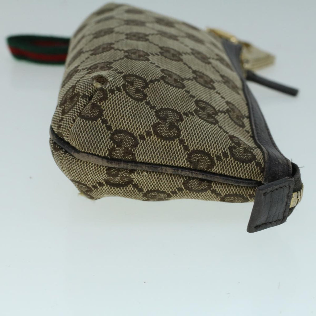 GUCCI GG Canvas Web Sherry Line Pouch Beige Green Red 152507 56636