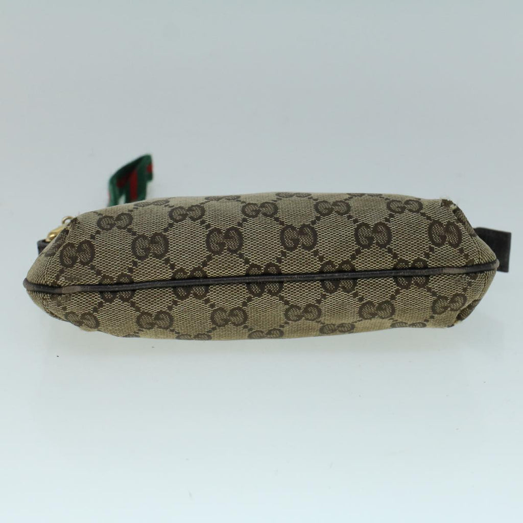GUCCI GG Canvas Web Sherry Line Pouch Beige Green Red 152507 56636