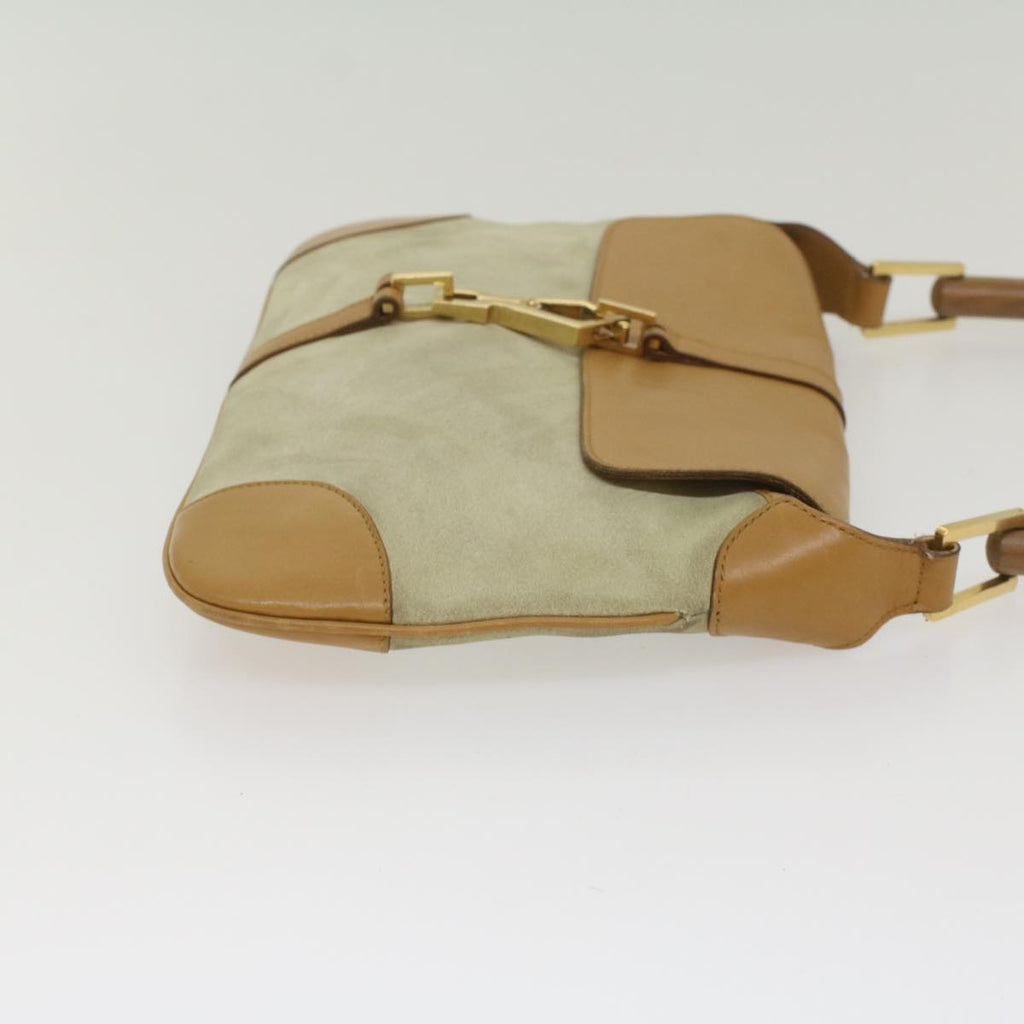 GUCCI Bamboo Jackie Shoulder Bag Suede Leather Beige 001 4096 1669 56659