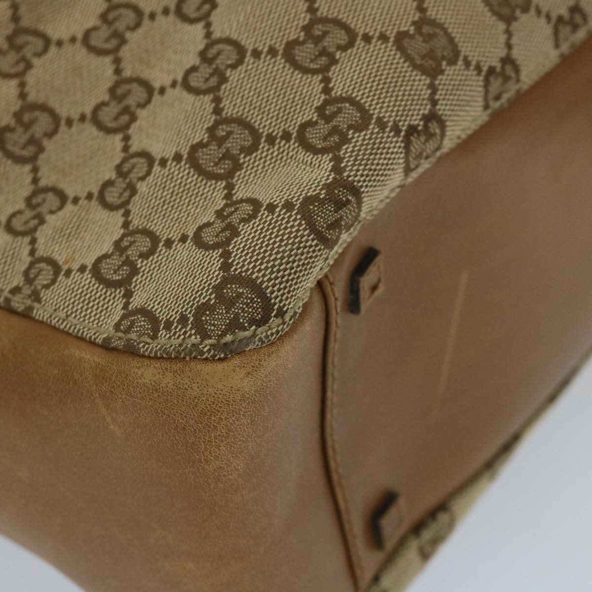 GUCCI GG Canvas Shoulder Bag Beige 101920 56682