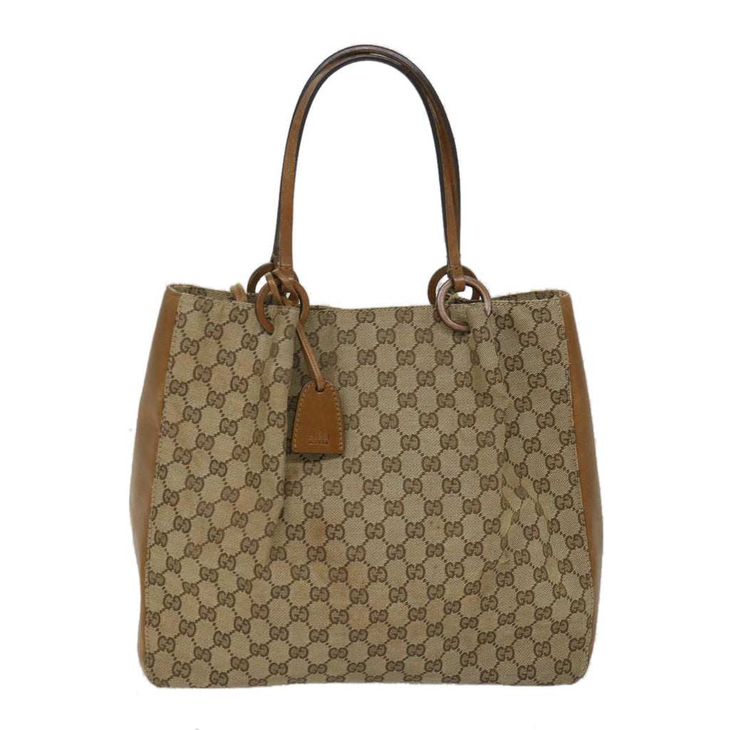 GUCCI GG Canvas Shoulder Bag Beige 101920 56682