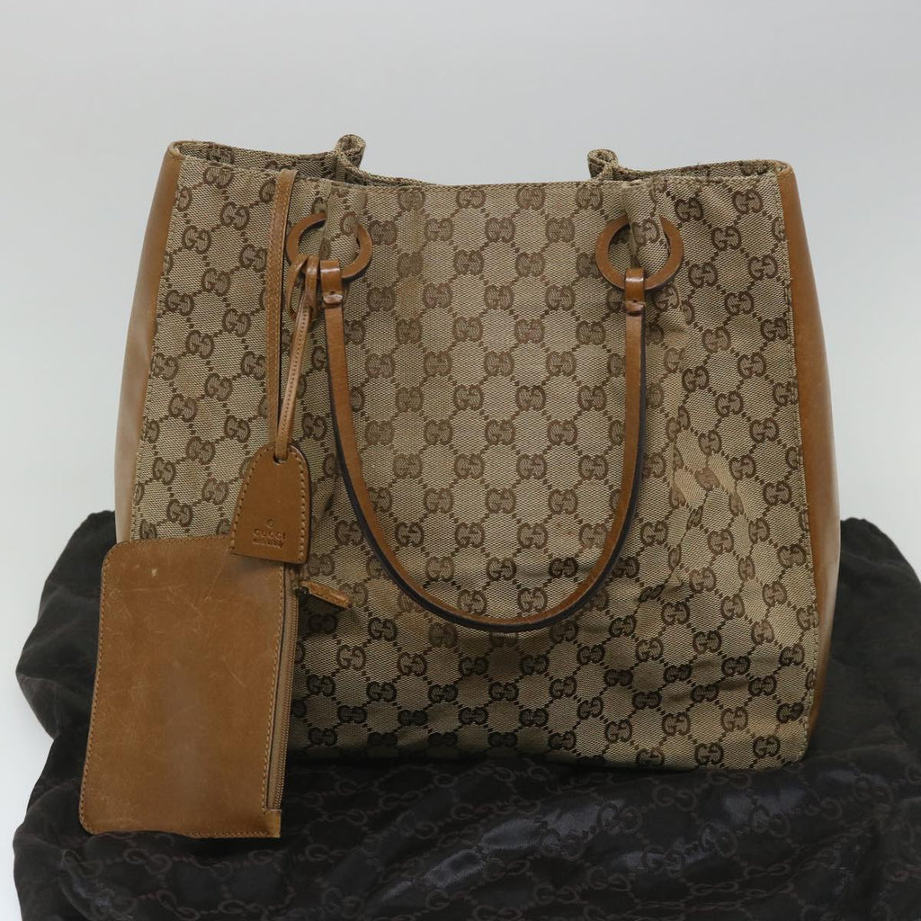 GUCCI GG Canvas Shoulder Bag Beige 101920 56682