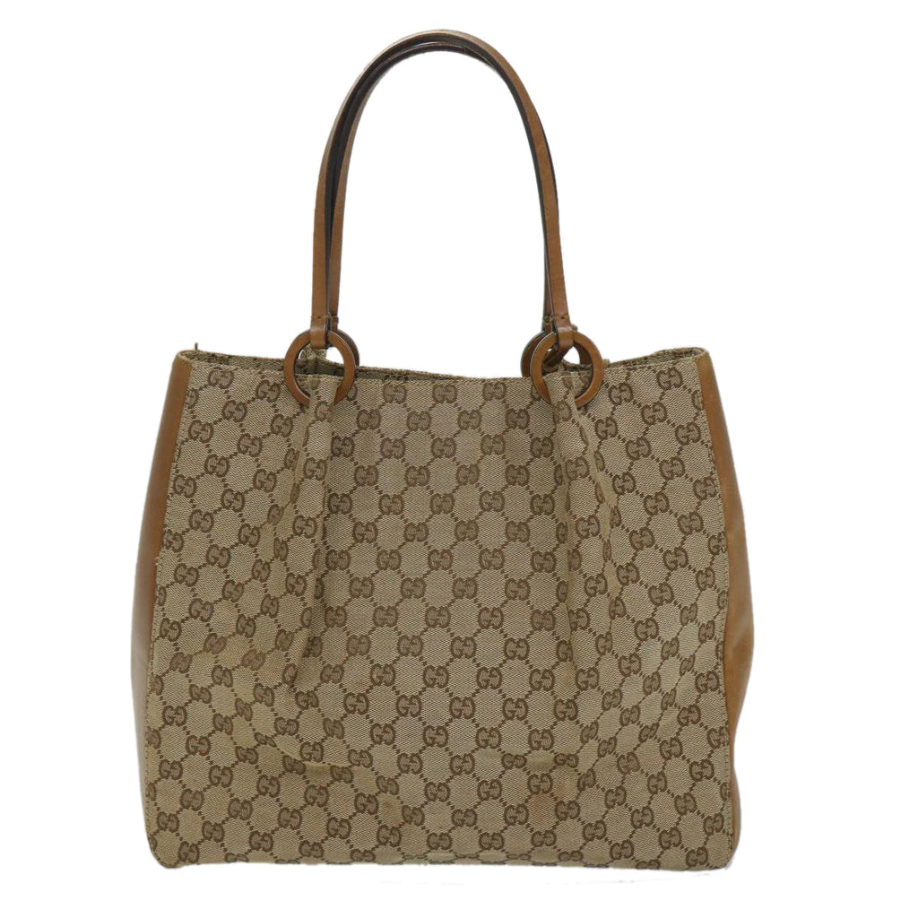 GUCCI GG Canvas Shoulder Bag Beige 101920 56682