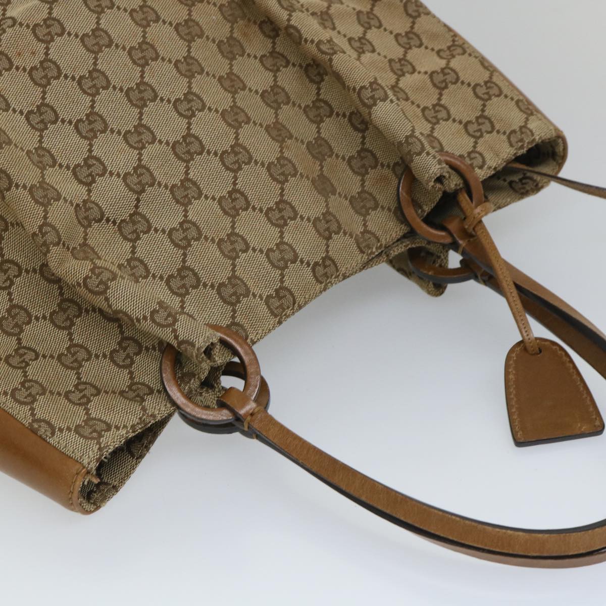 GUCCI GG Canvas Shoulder Bag Beige 101920 56682