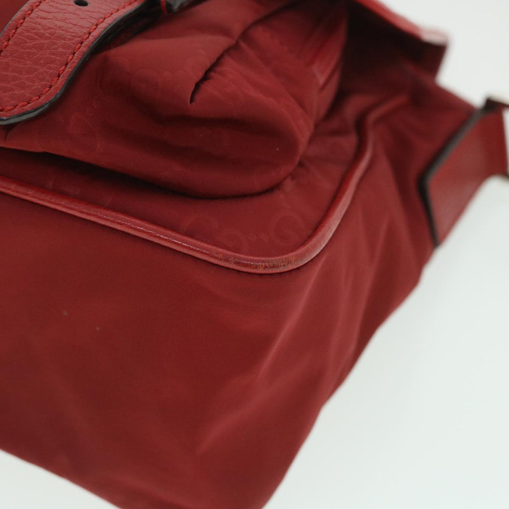 GUCCI GG Canvas Shoulder Bag Nylon Outlet Red 510335 56687