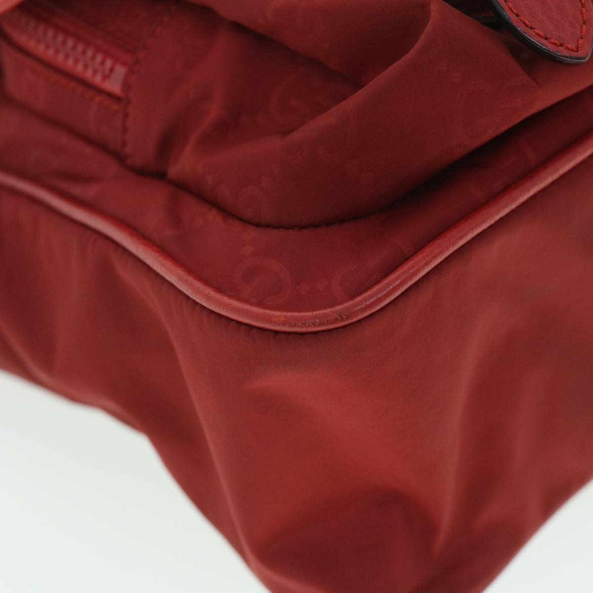 GUCCI GG Canvas Shoulder Bag Nylon Outlet Red 510335 56687