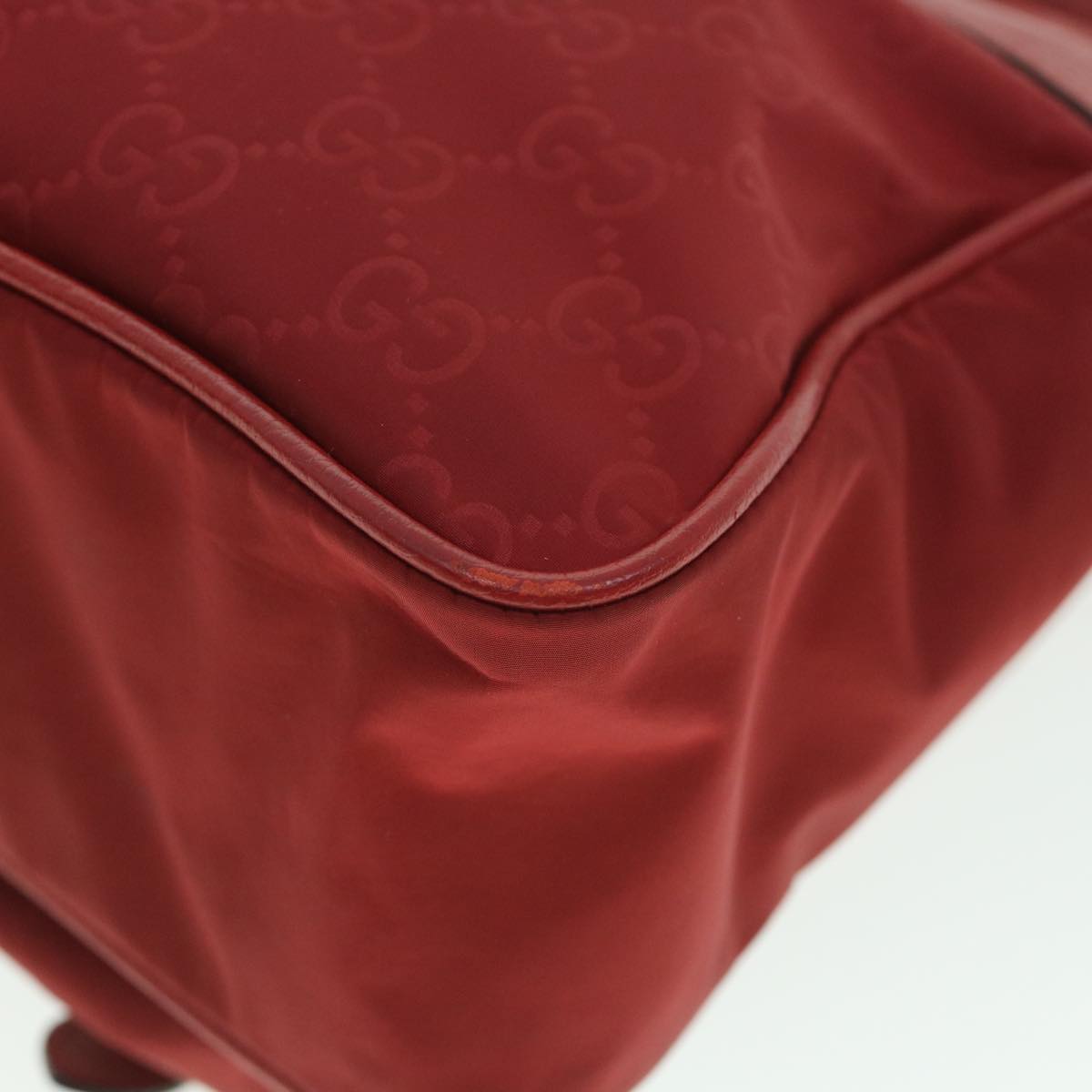 GUCCI GG Canvas Shoulder Bag Nylon Outlet Red 510335 56687