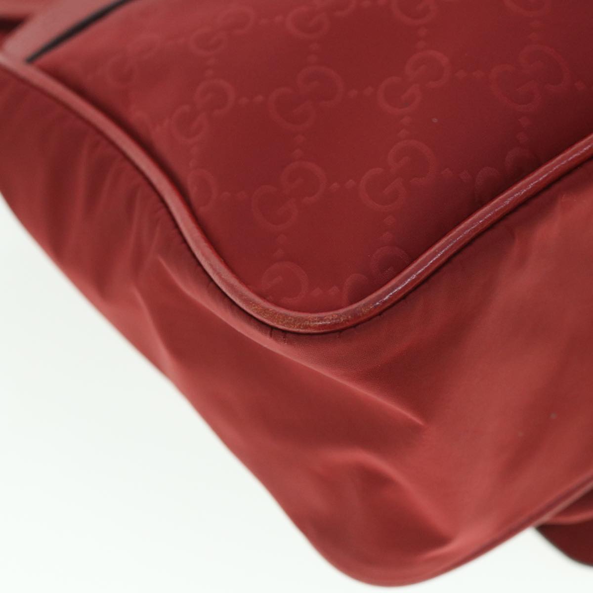 GUCCI GG Canvas Shoulder Bag Nylon Outlet Red 510335 56687