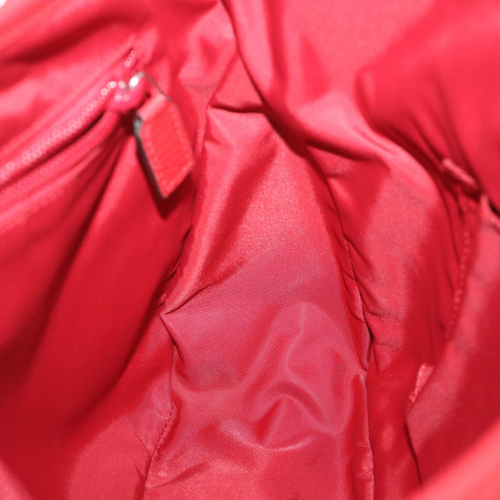 GUCCI GG Canvas Shoulder Bag Nylon Outlet Red 510335 56687