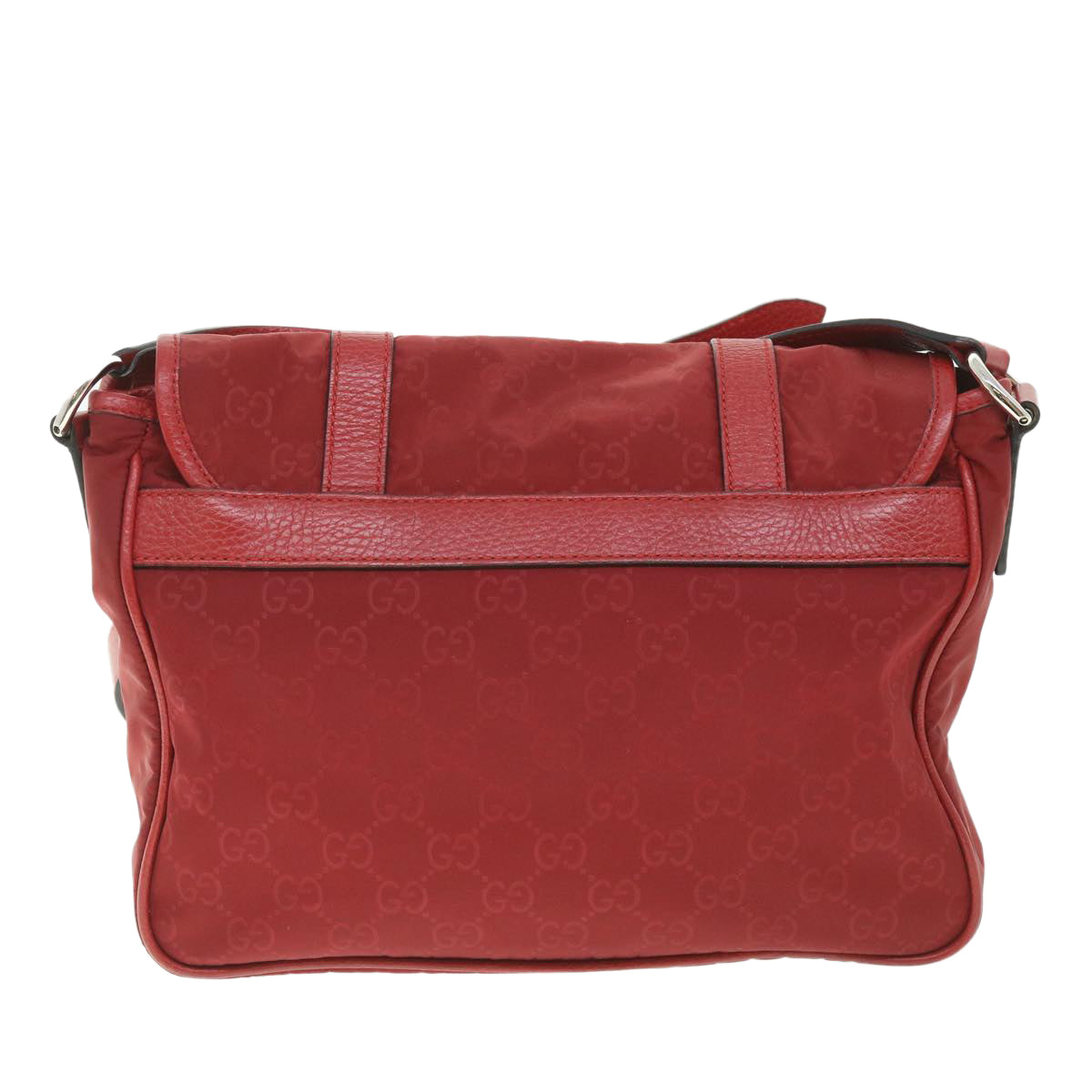 GUCCI GG Canvas Shoulder Bag Nylon Outlet Red 510335 56687