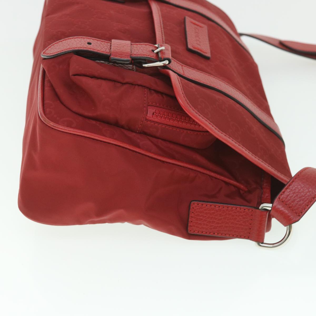 GUCCI GG Canvas Shoulder Bag Nylon Outlet Red 510335 56687