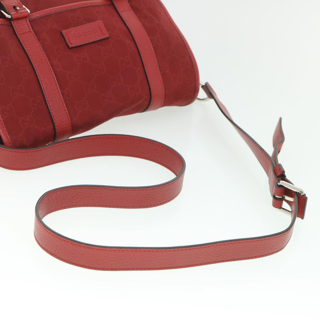 GUCCI GG Canvas Shoulder Bag Nylon Outlet Red 510335 56687