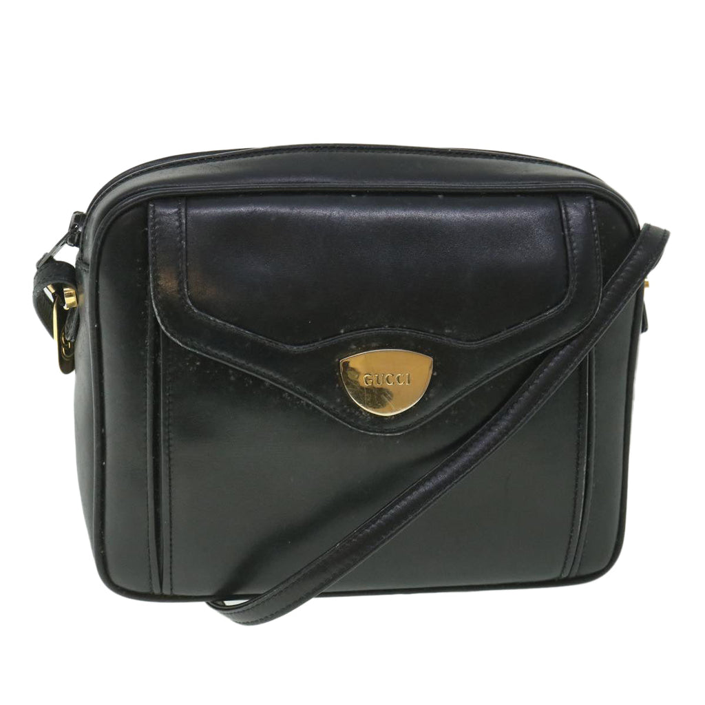GUCCI Shoulder Bag Leather Black 56692