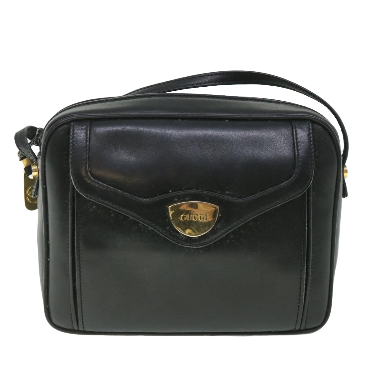 GUCCI Shoulder Bag Leather Black 56692