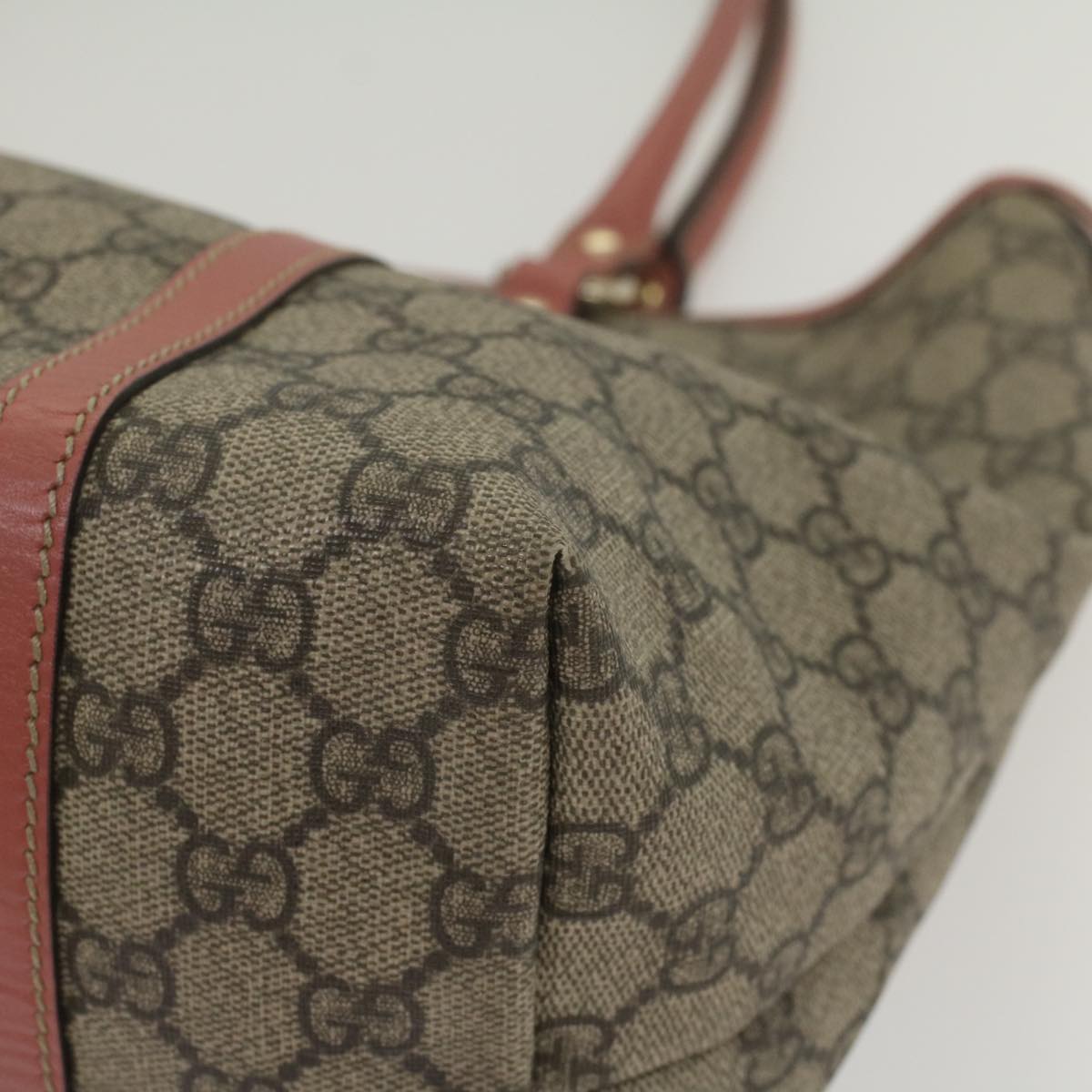 GUCCI GG Supreme Shoulder Bag PVC Leather Beige 197953 56694