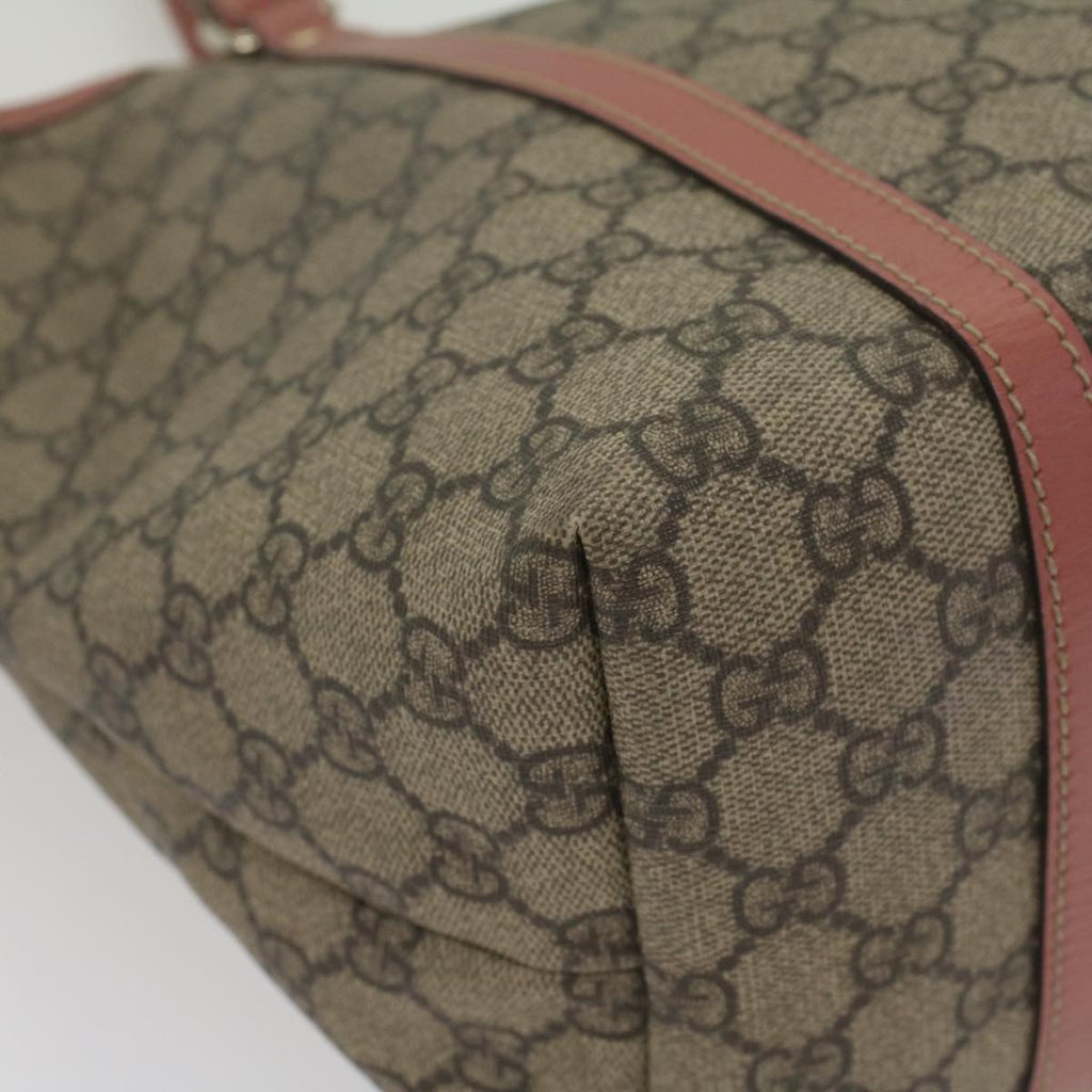 GUCCI GG Supreme Shoulder Bag PVC Leather Beige 197953 56694