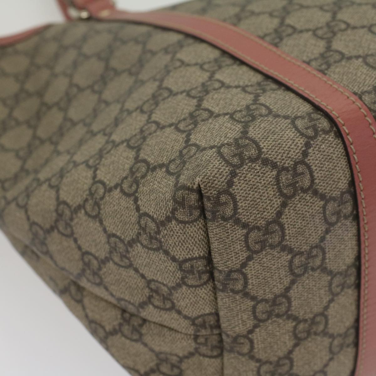 GUCCI GG Supreme Shoulder Bag PVC Leather Beige 197953 56694