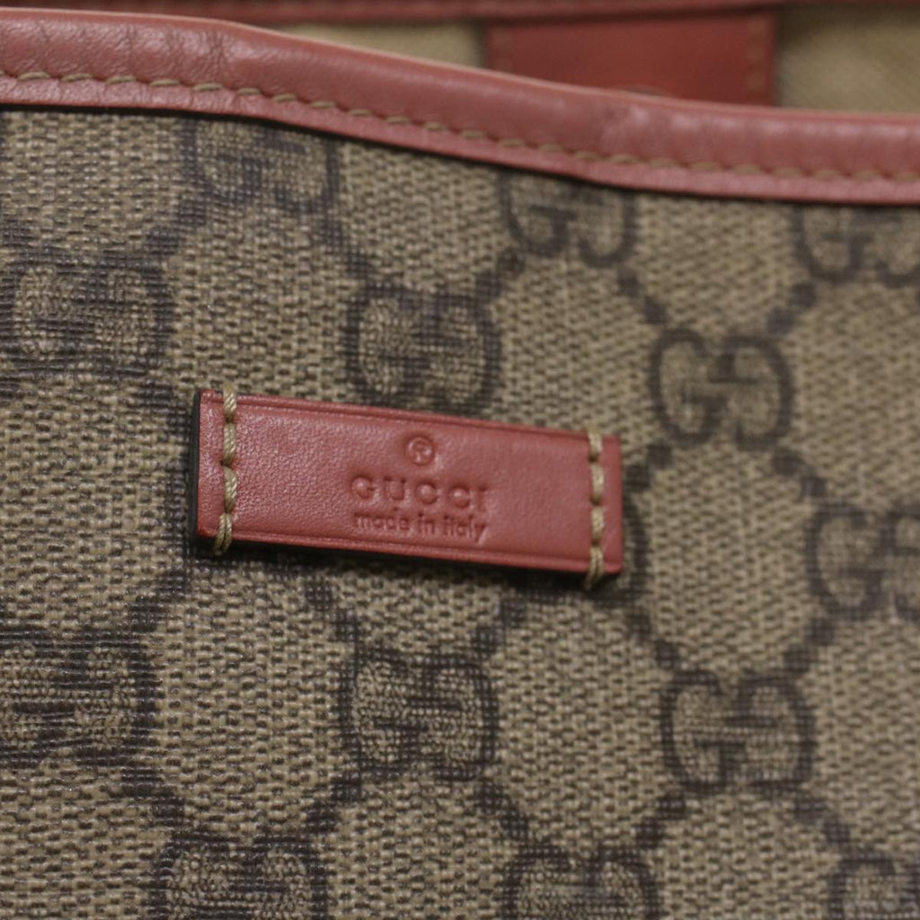 GUCCI GG Supreme Shoulder Bag PVC Leather Beige 197953 56694