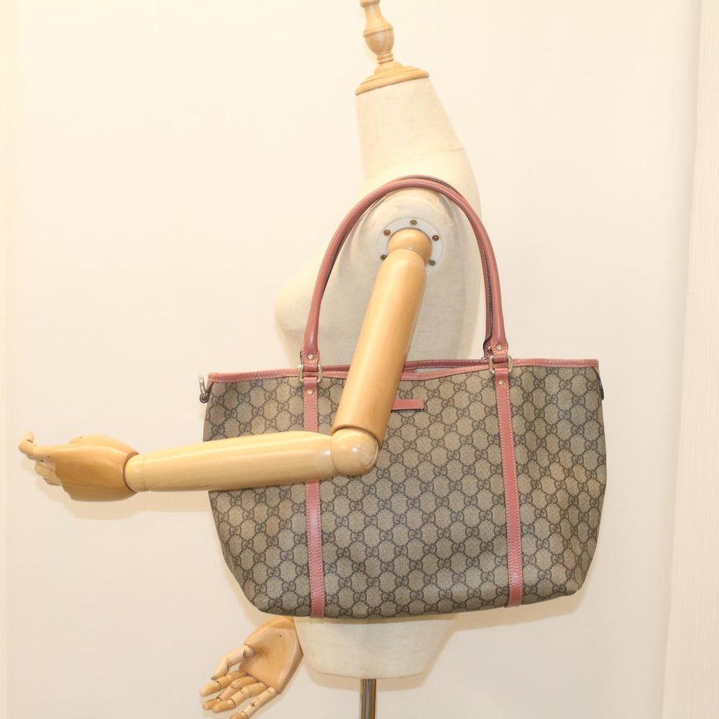 GUCCI GG Supreme Shoulder Bag PVC Leather Beige 197953 56694