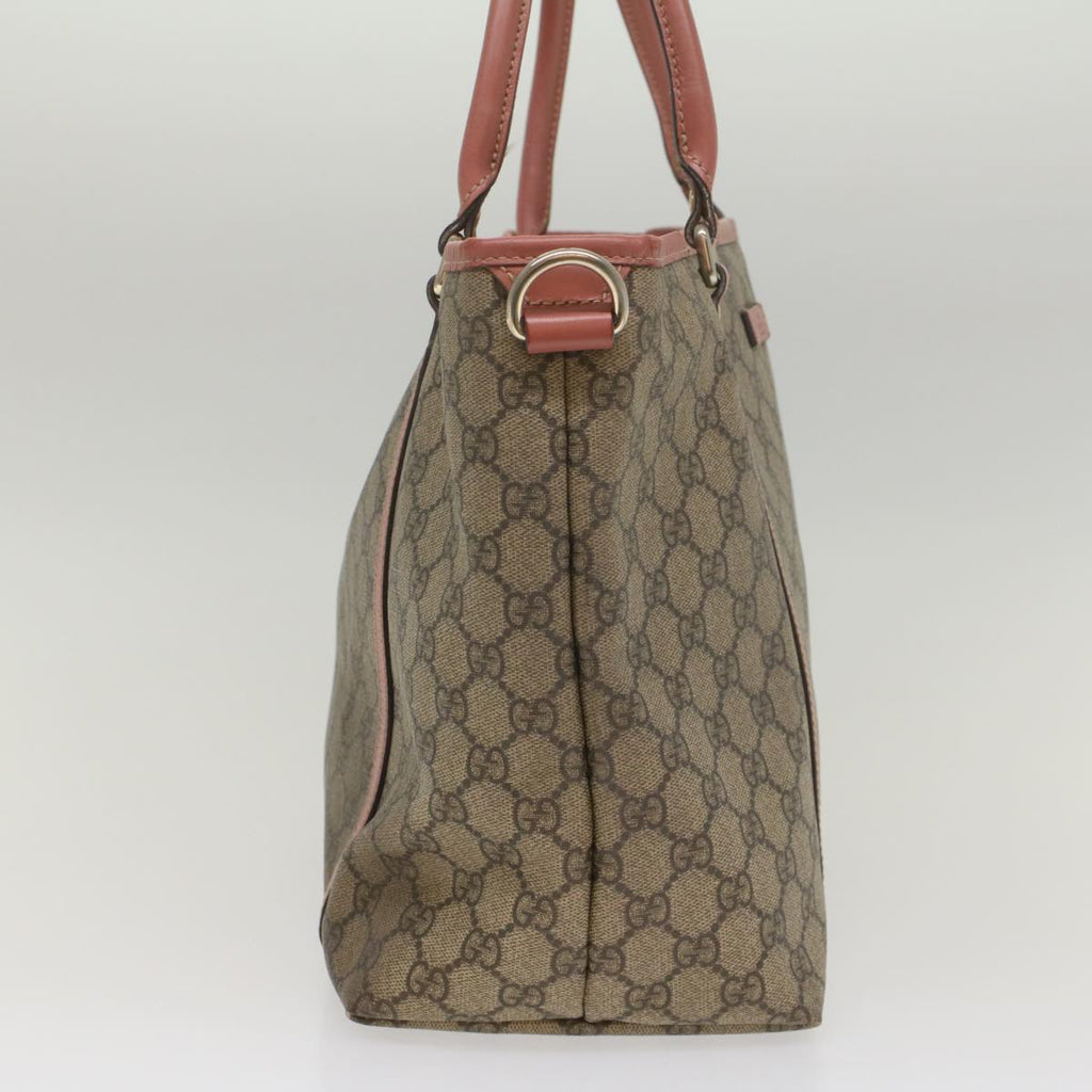 GUCCI GG Supreme Shoulder Bag PVC Leather Beige 197953 56694