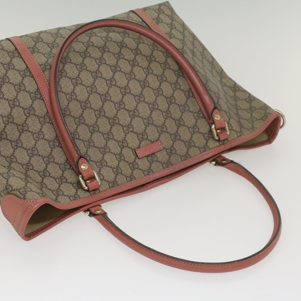 GUCCI GG Supreme Shoulder Bag PVC Leather Beige 197953 56694