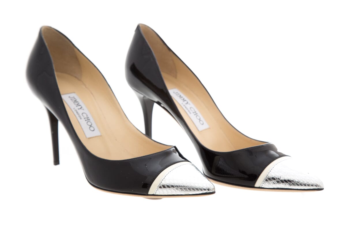 Jimmy Choo "Bahana" Black Patent Heel SZ 37