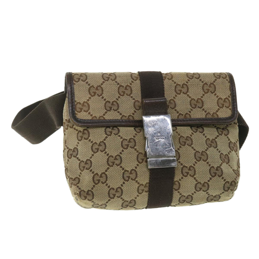 GUCCI GG Canvas Body Bag Beige 131236 56700