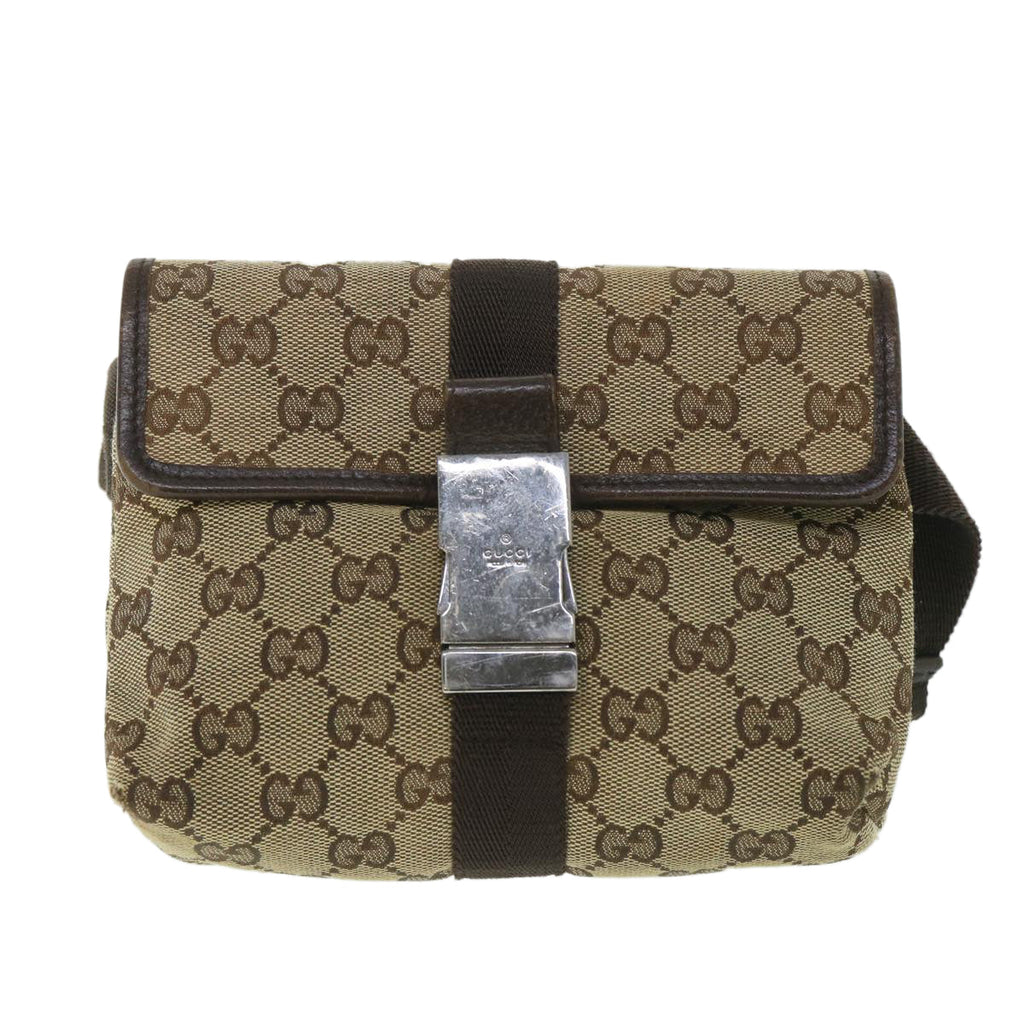 GUCCI GG Canvas Body Bag Beige 131236 56700