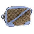 GUCCI GG Canvas Shoulder Bag Beige Light Blue 449413 56705A