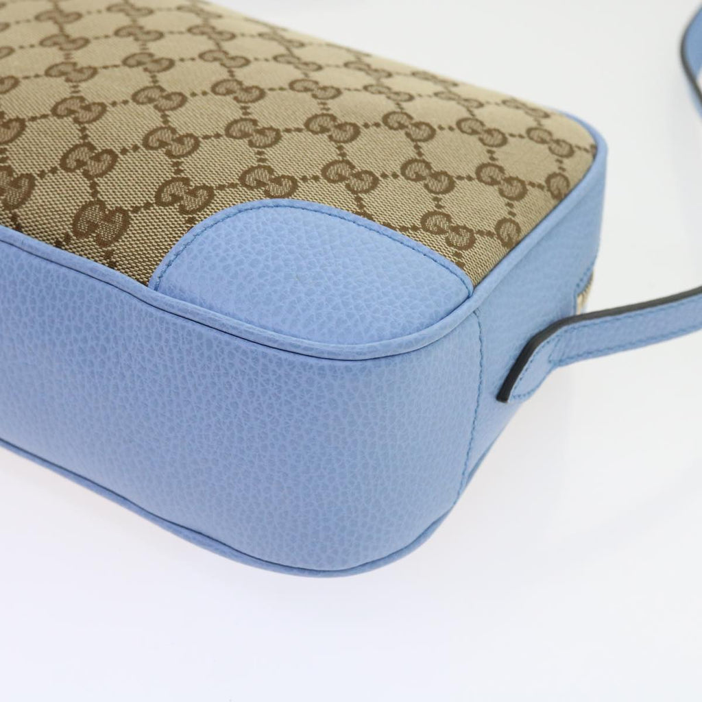 GUCCI GG Canvas Shoulder Bag Beige Light Blue 449413 56705A