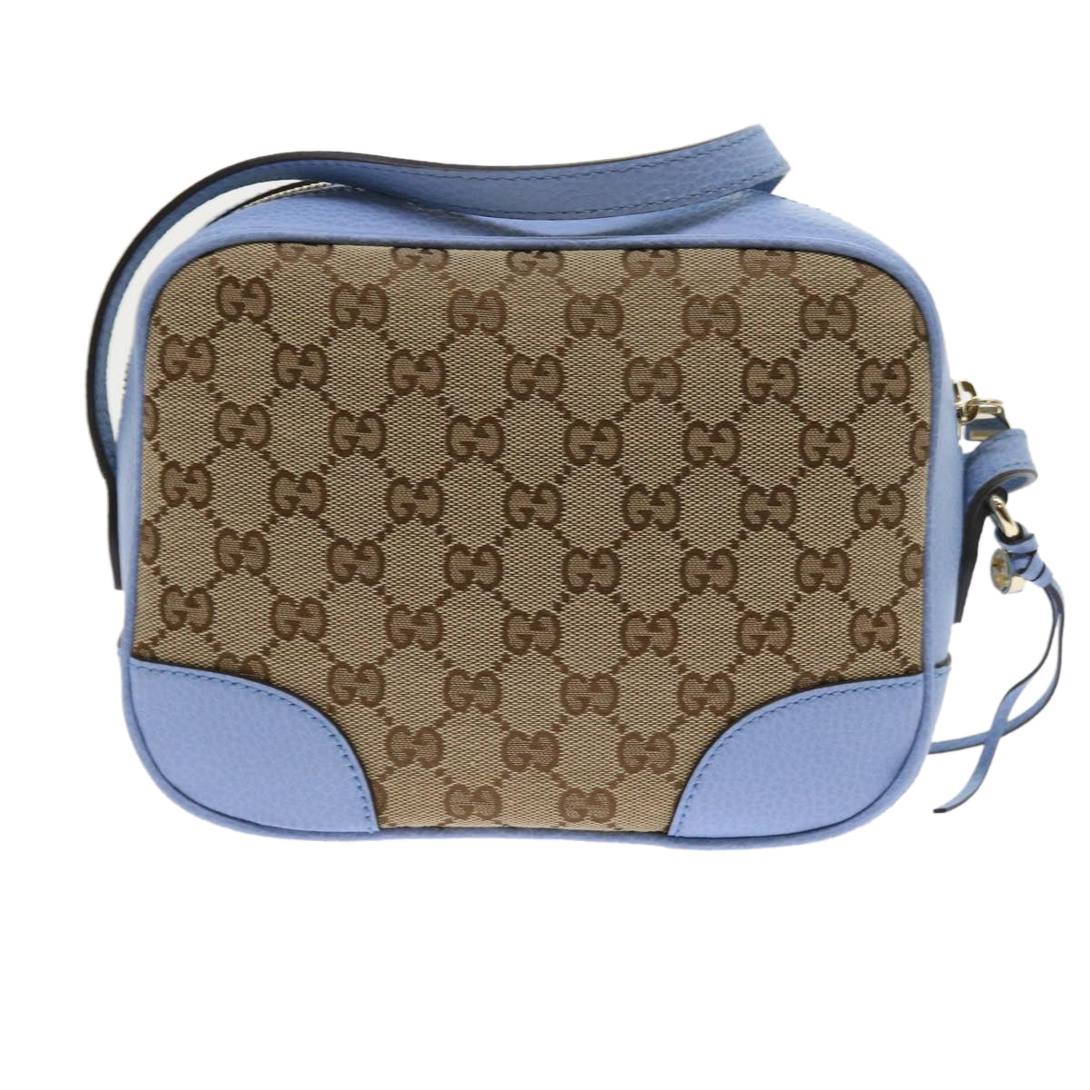 GUCCI GG Canvas Shoulder Bag Beige Light Blue 449413 56705A