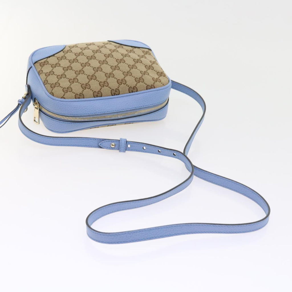 GUCCI GG Canvas Shoulder Bag Beige Light Blue 449413 56705A